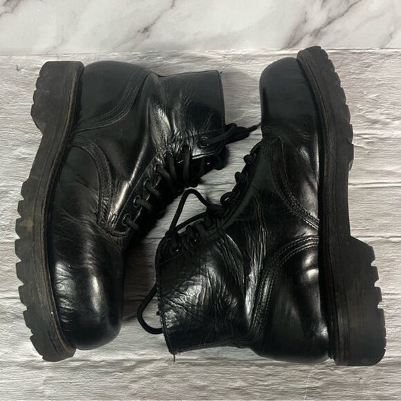 Military Army Drill Combat Parade Steel Toe Leather Boots - Picture 3 of 16